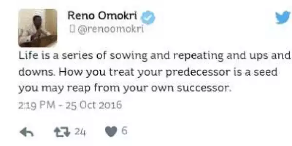 Checkout What Reno Omokri Posted On Twitter